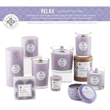 Root Candles Seeking Balance Small Spa Candle, 6.5-Ounce, Relax: Geranium Lavender