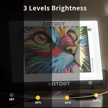 ARTDOT A3 LED Light Pad for Diamond Painting, USB Powered Light Board Kit, Adjustable Brightness with Diamond Painting Tools Detachable Stand and Clips