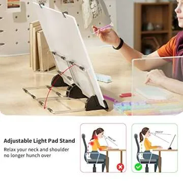 ARTDOT A3 LED Light Pad for Diamond Painting, USB Powered Light Board Kit, Adjustable Brightness with Diamond Painting Tools Detachable Stand and Clips