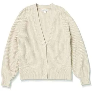 Amazon Essentials Women's Soft Touch Cardigan - Beige, Large