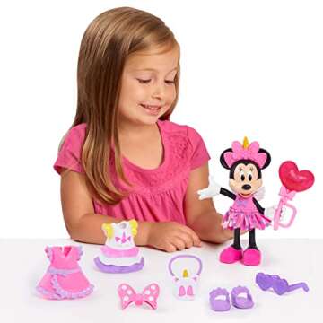 Disney Junior Minnie Mouse Fabulous Fashion Doll Unicorn Fantasy, 14-pieces, Pretend Play, Kids Toys...