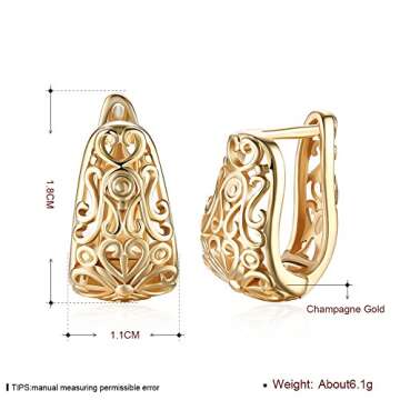 Dainty Filigree Wide Hoop Earrings for Women Oval Hypoallergenic Sensitive Ear Trendy Hooped Jewelry...