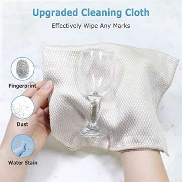 Microfiber Cleaning Cloth Reusable Cleaning Cloths Cleaning Rags 10Pcs 12×16inch Lint Free Dish Cloths No Odor Fish Scale Microfiber Towels for Cars Glass Windows Mirrors Kitchen (Beige)