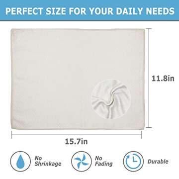 Microfiber Cleaning Cloth Reusable Cleaning Cloths Cleaning Rags 10Pcs 12×16inch Lint Free Dish Cloths No Odor Fish Scale Microfiber Towels for Cars Glass Windows Mirrors Kitchen (Beige)