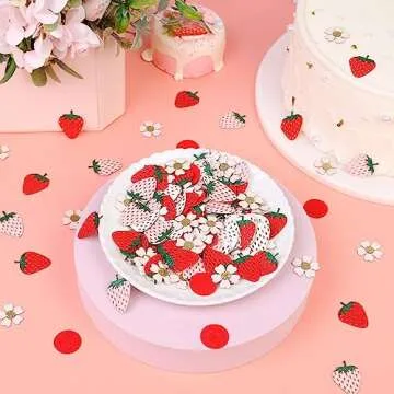 Balterever Strawberry Daisy Party Decorations Strawberry Daisy Confetti for Birthday Baby Shower Strawberry Theme Party Table Birthday Strawberry Table Scatter Confetti