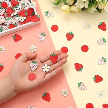 Balterever Strawberry Daisy Party Decorations Strawberry Daisy Confetti for Birthday Baby Shower Strawberry Theme Party Table Birthday Strawberry Table Scatter Confetti