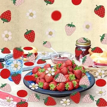 Balterever Strawberry Daisy Party Decorations Strawberry Daisy Confetti for Birthday Baby Shower Strawberry Theme Party Table Birthday Strawberry Table Scatter Confetti