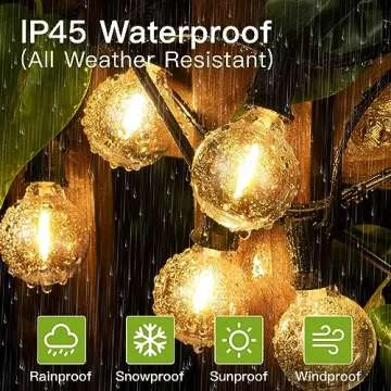 shineshine 50FT Outdoor String Lights, Globe String Lights with 27 Globe Bulbs(2 Spare), Waterproof Connectable Shatterproof Patio Lights for Backyard Porch Balcony Deck Garden