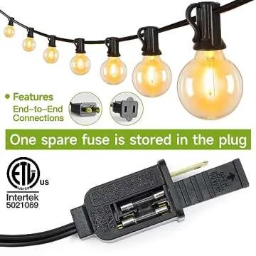 shineshine 50FT Outdoor String Lights, Globe String Lights with 27 Globe Bulbs(2 Spare), Waterproof Connectable Shatterproof Patio Lights for Backyard Porch Balcony Deck Garden