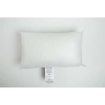 Foamily Throw Pillow Insert 12 x 20 inch (Set of 2) Hypoallergenic 100% Virgin Fiber Lumbar Bed, Sofa, Couch Decorative Indoor Pillows Made in USA