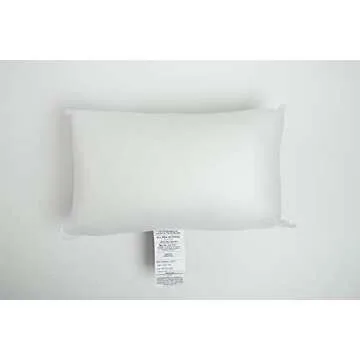 Foamily Throw Pillow Insert 12 x 20 inch (Set of 2) Hypoallergenic 100% Virgin Fiber Lumbar Bed, Sofa, Couch Decorative Indoor Pillows Made in USA