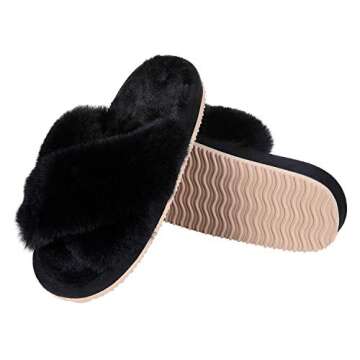 Cozy Plush Cross Band Slippers for Women