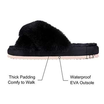 Cozy Plush Cross Band Slippers for Women