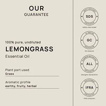 VINEVIDA Lemongrass Essential Oil 32 oz - Undiluted Lemongrass Oil 32 oz - Lemongrass Candle Oil Scent - DIY Candle Scents for Candlemaking - Bulk Essential Oil for Soap Making Safe for Skin