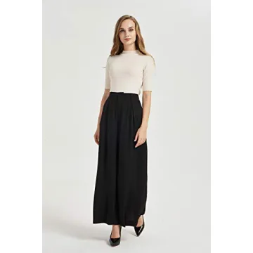 Tronjori Women's High Waist Palazzo Pants for Casual Elegance