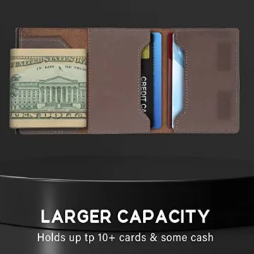 GAOCHALE AirTag Wallet RFID Leather Slim Credit Card Holder