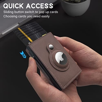 GAOCHALE AirTag Wallet RFID Leather Slim Credit Card Holder