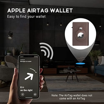 GAOCHALE AirTag Wallet RFID Leather Slim Credit Card Holder