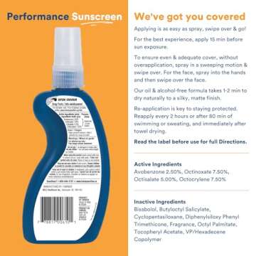 KINeSYS Lightly Mango Clear Spray Sunscreen for Sensitive Skin, SPF 30 with 700+ Sprays
