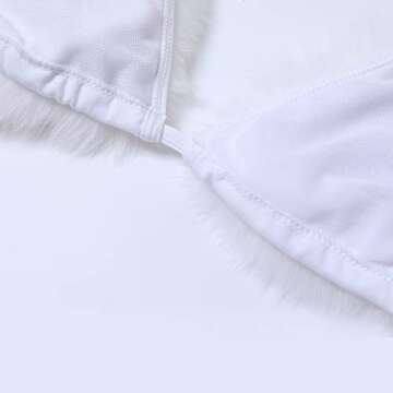 ZOSCGJMY Women's Faux Fur Halter String Triangle Bikini Sets Two Piece Swimsuits (White)