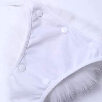 ZOSCGJMY Women's Faux Fur Halter String Triangle Bikini Sets Two Piece Swimsuits (White)