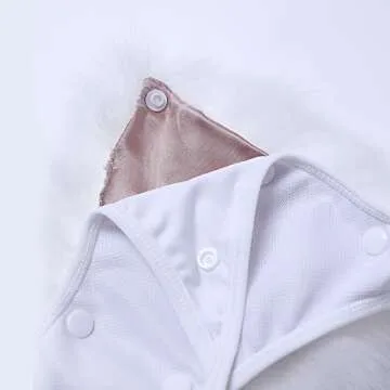 ZOSCGJMY Women's Faux Fur Halter String Triangle Bikini Sets Two Piece Swimsuits (White)