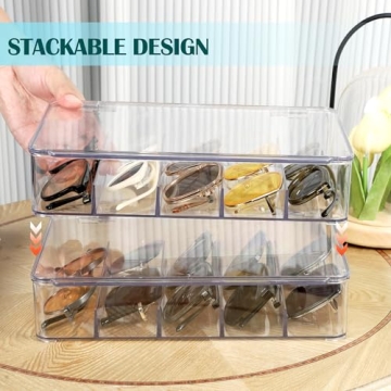 Stylish Stackable Sunglasses Organizer for Easy Storage