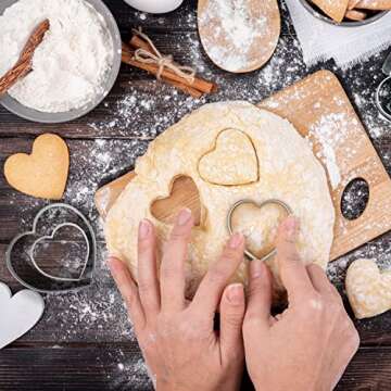 Bakerpan Stainless Steel Heart Cookie Cutter Set, Heart Cookie Cutters for Baking