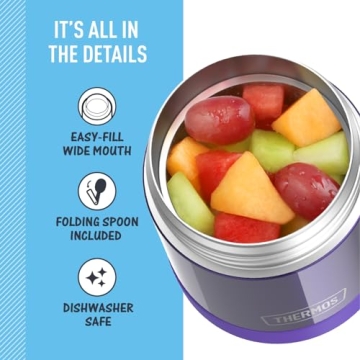 THERMOS FUNTAINER Insulated Food Jar with Spoon, Purple