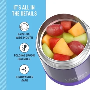 THERMOS FUNTAINER Insulated Food Jar with Spoon, Purple