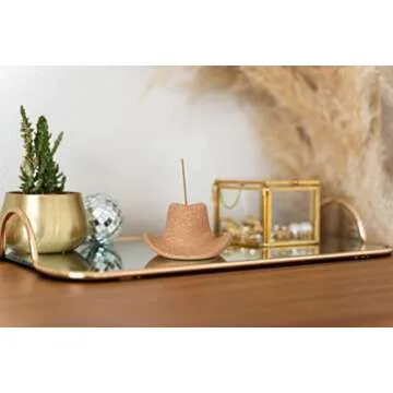 Ceramic Cowboy Hat Incense Holder - 25 Sandalwood Sticks