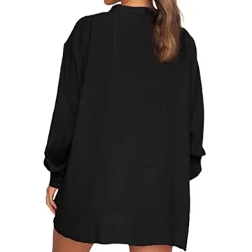 Biivrii Women Summer Casual Two Piece Tracksuit Half Sleeve Button Down Shirt High Waisted Elastic Waist Shorts Set Outfits (A3 Black, S)