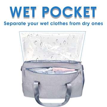 Sports Gym Bag with Wet Pocket & Shoe Compartment