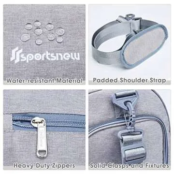 Sports Gym Bag with Wet Pocket & Shoe Compartment