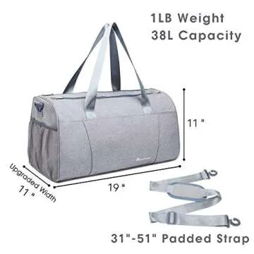 Sports Gym Bag with Wet Pocket & Shoe Compartment