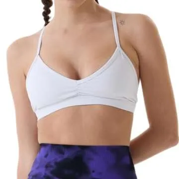 AUROLA Mercury Workout Sports Bras Women Athletic Removable Padded Backless Strappy Halter Light Sup...