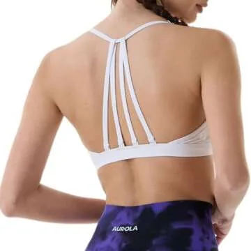 AUROLA Mercury Workout Sports Bras Women Athletic Removable Padded Backless Strappy Halter Light Support Gym Yoga Crop Top