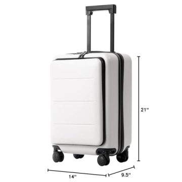 COOLIFE 20in Carry-On Luggage Durable ABS+PC Spinner Front Pocket