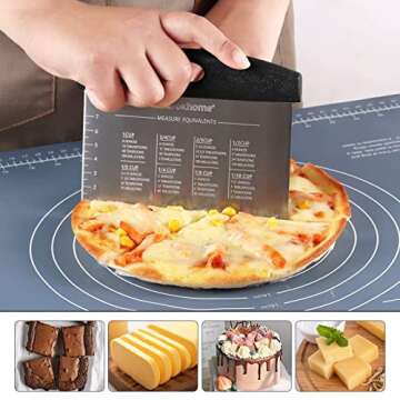 Ourokhome Pastry Dough Bench Scraper Knife and Collapsible Pasta Drying Rack, BPA Free Plastic and 430 Stainless Steel, Kitchen Tool, Dishwasher Safe