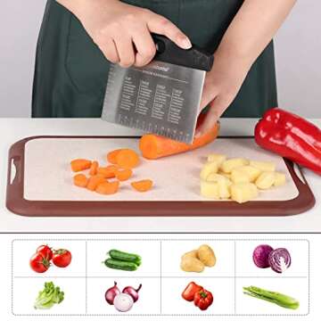 Ourokhome Pastry Dough Bench Scraper Knife and Collapsible Pasta Drying Rack, BPA Free Plastic and 430 Stainless Steel, Kitchen Tool, Dishwasher Safe