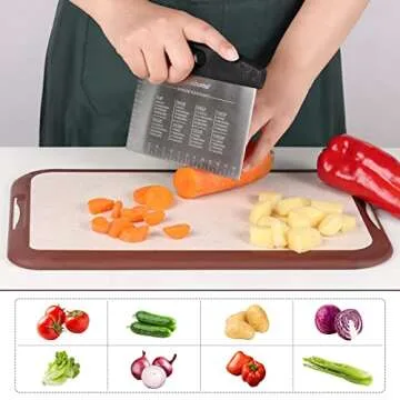 Ourokhome Pastry Dough Bench Scraper Knife and Collapsible Pasta Drying Rack, BPA Free Plastic and 430 Stainless Steel, Kitchen Tool, Dishwasher Safe