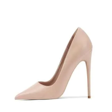 Elisabet Tang Women Pumps, Pointed Toe High Heel 4.7 inch/12cm Pointed Toe Heels for Women Matte NU ...