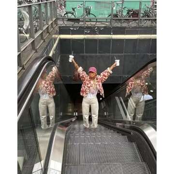 Women Floral Print Fairycore Coats Puffer Quilted Jackets Vintage Zip Up Blouse Aesthetics Cottagecore Outfits (Red,S)