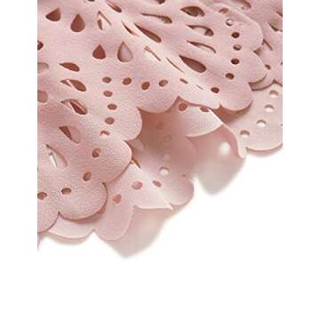 Elegant Puff Sleeve Blouse with Scalloped Hem in Pink