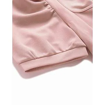 Elegant Puff Sleeve Blouse with Scalloped Hem in Pink