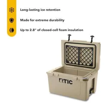 RTIC 45 QT Ultra-Tough Cooler Hard Insulated Portable Ice Chest Box for Beach, Drink, Beverage, Camp...
