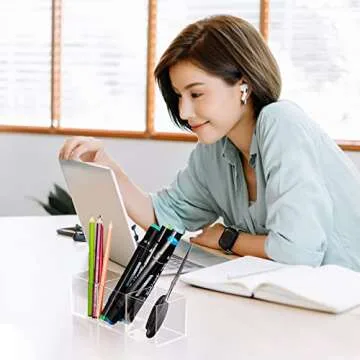 Epakh Acrylic Cube Organizer - Elegant 3 Compartment Holder