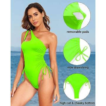 Holipick One Shoulder Swimsuit for Women - Sexy & Comfortable