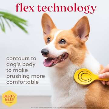 Burt’s Bees for Pets Porcupine Bristle Brush for Puppies and Small Dogs with Handle Made from Recycled Plastics Collected from Coastal Communities | Flex-head Grooming Brush for Dogs
