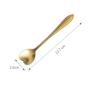 Heart-Shaped Gold Stainless Steel Spoons Set for Coffee and Desserts